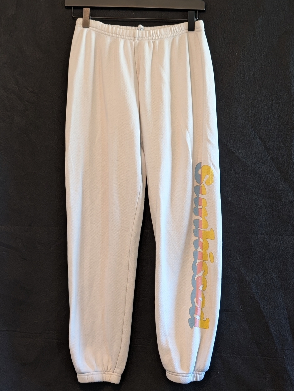 Spiritual Gangster Sweatpants Small White Cotton Fleece Joggers Lounge Sunkissed